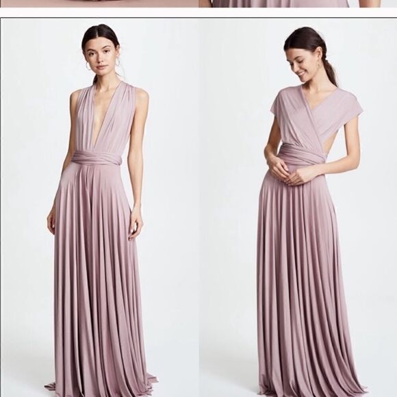 TwoBirds Ginger Convertible Maxi Dress Dusty Pink - Picture 5 of 10